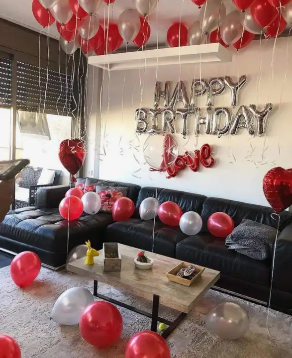 Set bóng trang trí sinh nhật cho người yêu+Bóng chữ LOVE+40 Bóng nhũ+2 Bóng trái tim | Lazada.vn
