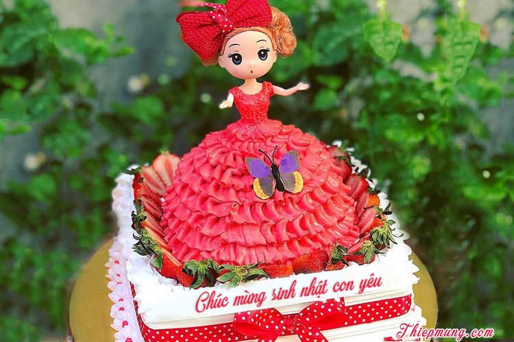 Bánh sinh nhật công chúa cho bé gái