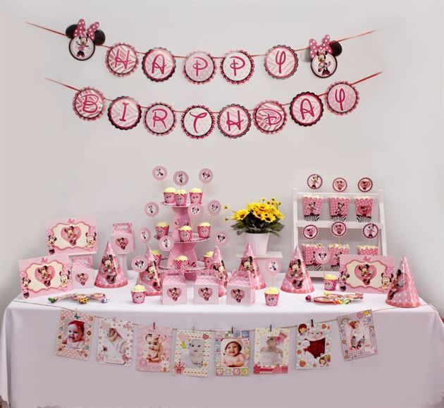 Bộ phụ kiện sinh nhật cho bé Minnie - Trang Trí Sinh Nhật Kool Style