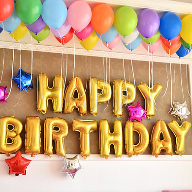 Bong bóng chữ HAPPY BIRTHDAY nilon nhôm kiếng bạc | Tiki.vn
