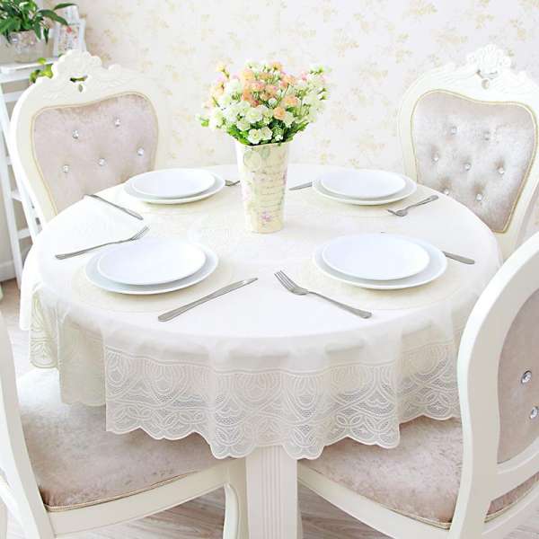 Khăn trải bàn tròn ren