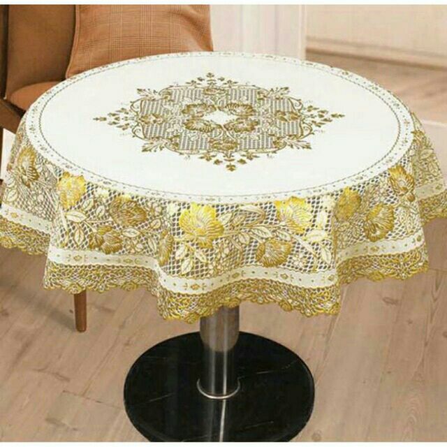 Khăn trải bàn tròn hoa văn