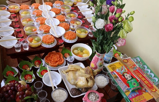 Mâm cúng đến 12 Bà Mụ: